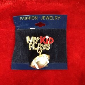 New Enamel My Kid Plays Football Pin Brooch